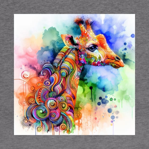 Abstract painting of a giraffe by WelshDesigns